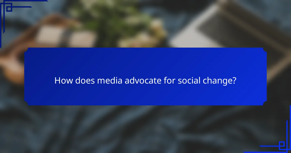 How does media advocate for social change?