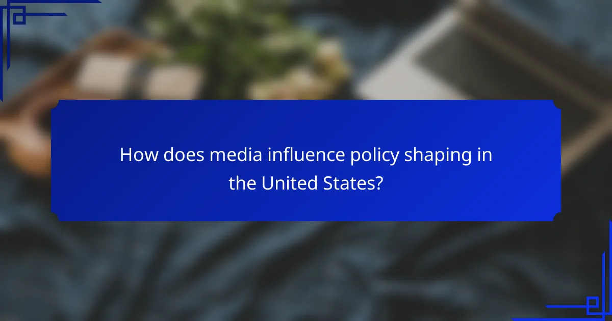 How does media influence policy shaping in the United States?