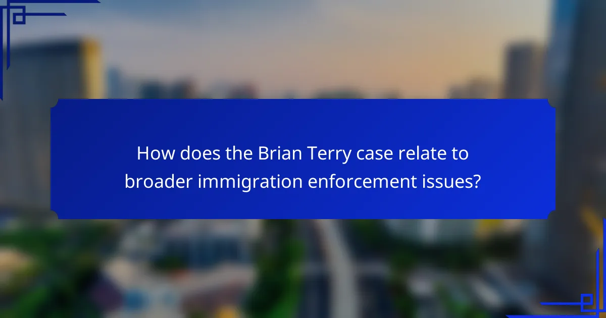How does the Brian Terry case relate to broader immigration enforcement issues?