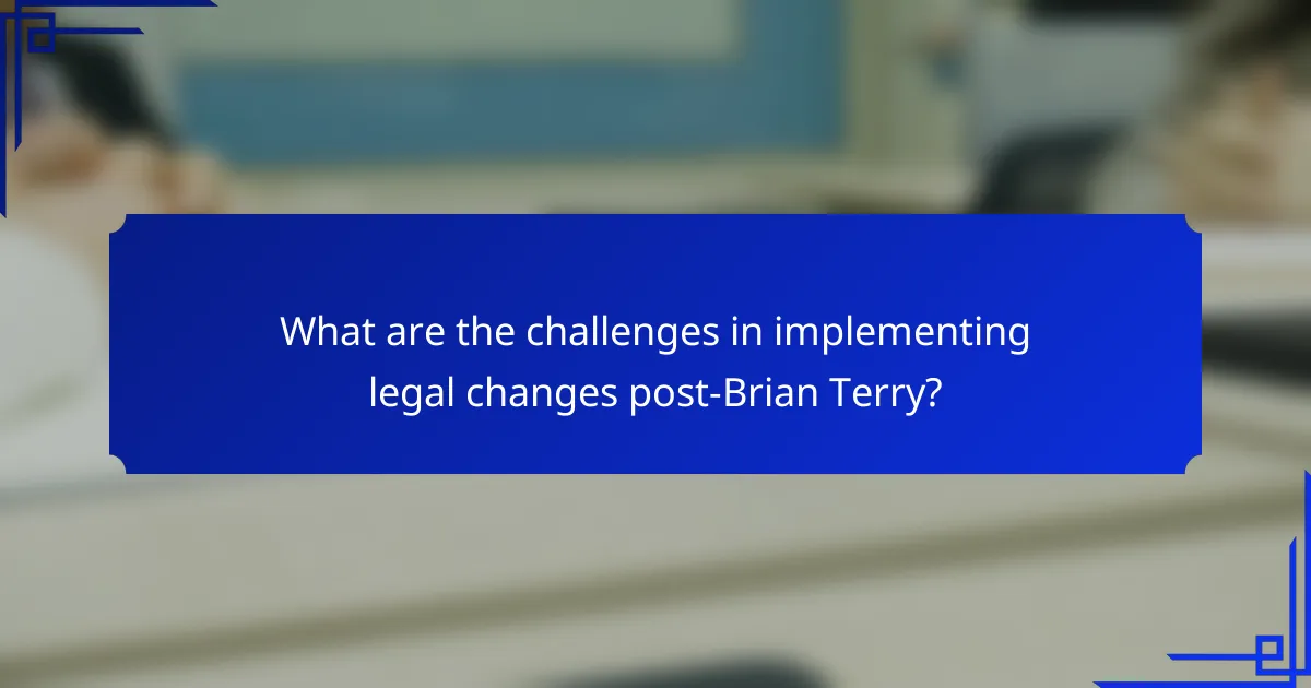 What are the challenges in implementing legal changes post-Brian Terry?