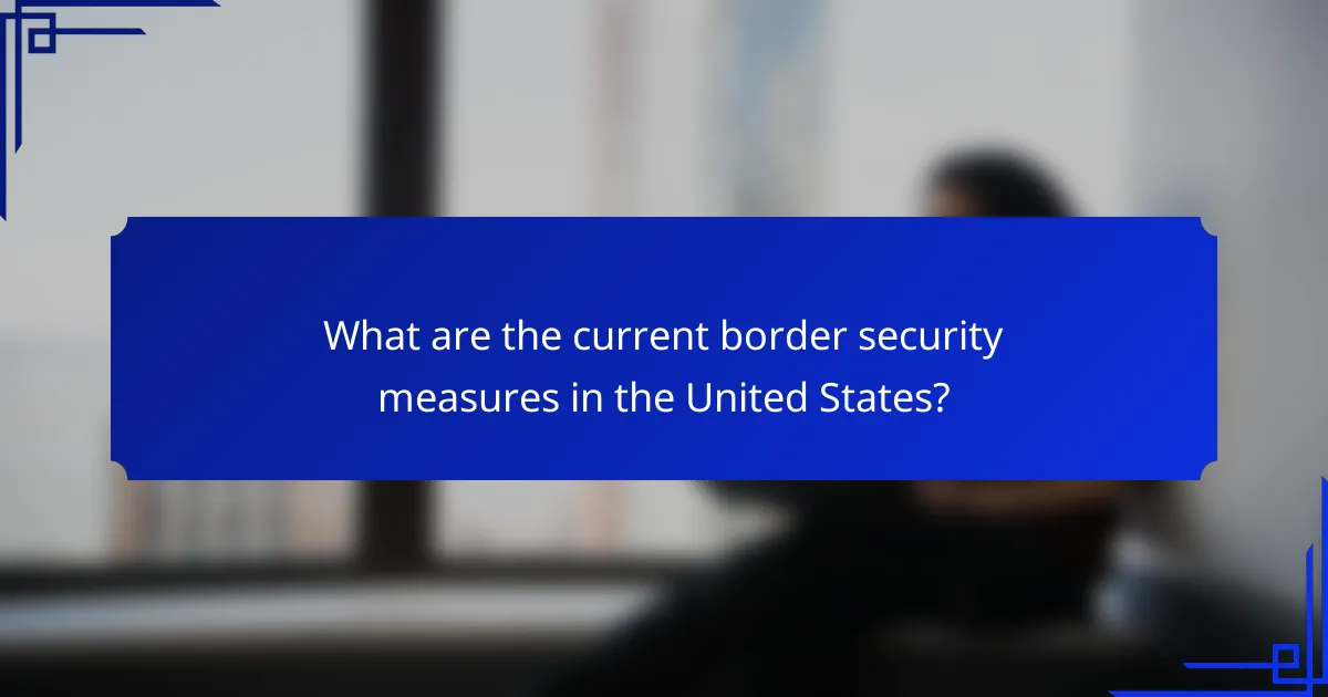 What are the current border security measures in the United States?