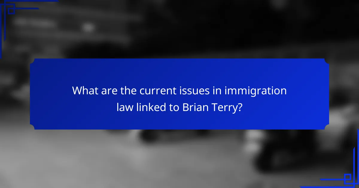 What are the current issues in immigration law linked to Brian Terry?