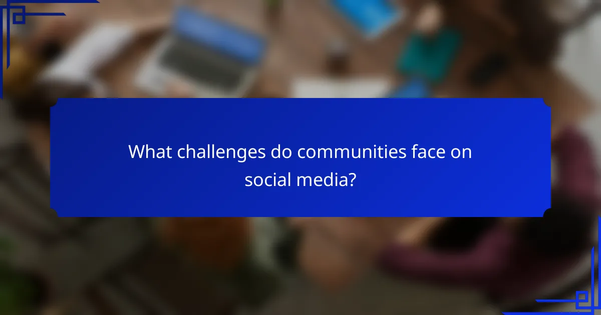 What challenges do communities face on social media?