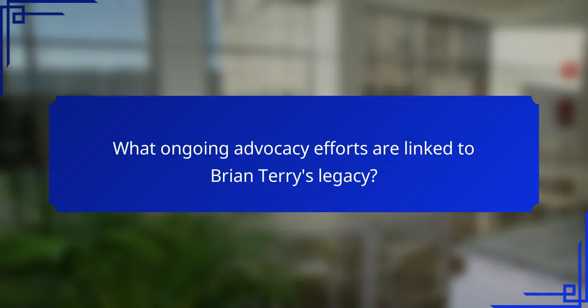 What ongoing advocacy efforts are linked to Brian Terry's legacy?